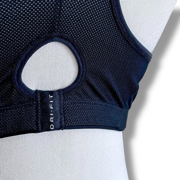 Nike 38D Sports Bra Navy Blue Wire Free Racerback Dri-Fit Gym Workout Athletic - Picture 7 of 8